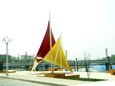 红黄帆船彩色膜结构