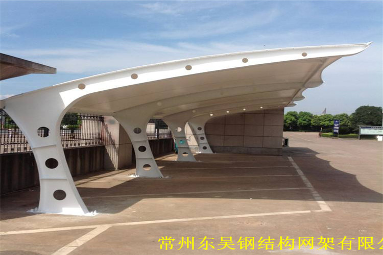 小区膜结构车棚（圆管柱H型钢梁）