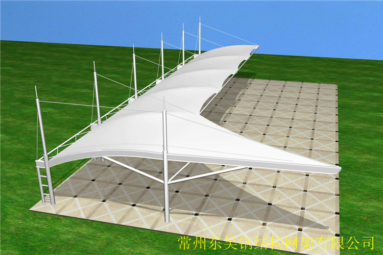 公园膜结构车棚效果图 